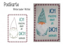 Postkarte - Winterzauber Wichtel ".. an Dich gedacht"